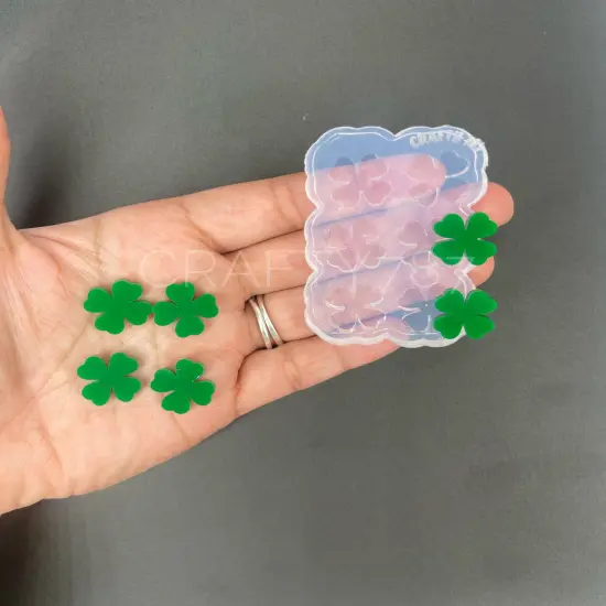 Four Leaf Clover Stud Earring Silicone Mold (A2) {2}
