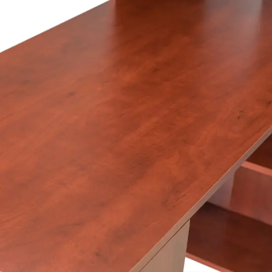 Computer Writing Workstation Table with Combo Bookshelf Bookcase Cherry Large {4}