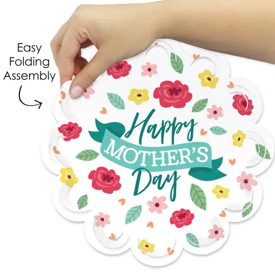 Big Dot of Happiness Colorful Floral Happy Mother's Day - We Love Mom Party Round Table Decorations - Paper Chargers - Place Setting For 12 {6}
