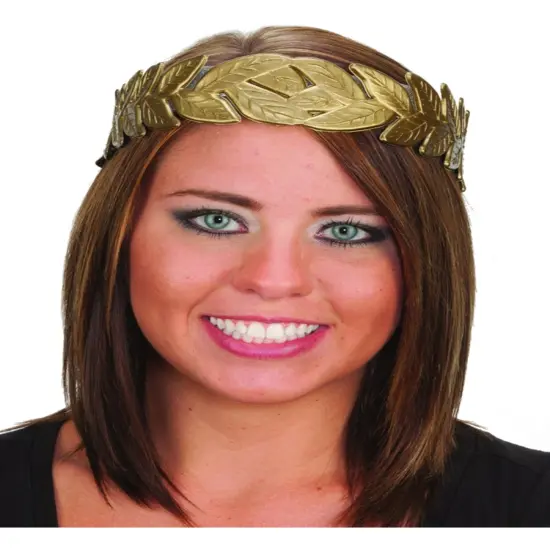 Roman Caesar's Golden Laurel Leaves Wreath Headband Costume Accessory {1}