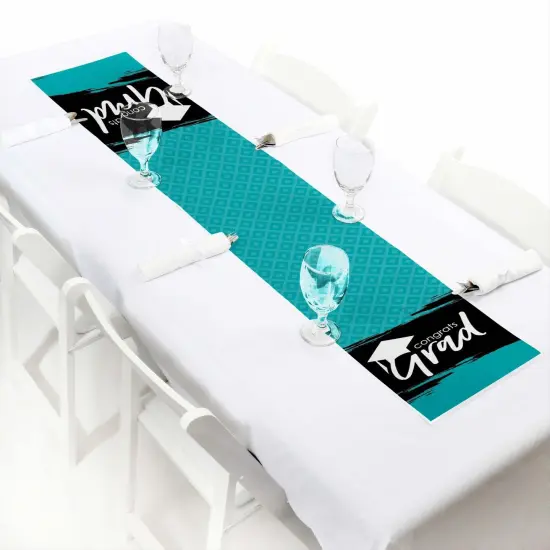 Big Dot of Happiness Teal Grad - Best is Yet to Come - Petite Turquoise Graduation Party Paper Table Runner - 12 x 60 inches {1}