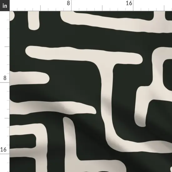 Various Fabrics by the Yard or Fat Quarter African Geometric Abstract Lines Beige Geo Modern Mod Dark Green Custom Printed Fabric by Spoonflower {2}