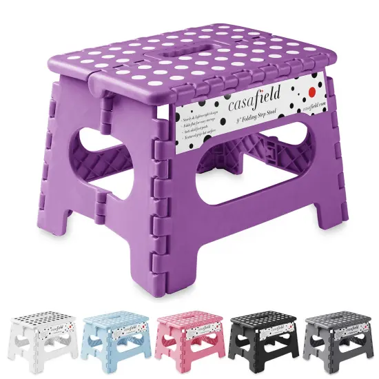 Casafield Folding Step Stools with Handle - Portable Collapsible Small Plastic Foot Stools - Use in the Kitchen, Bathroom and Bedroom {7}