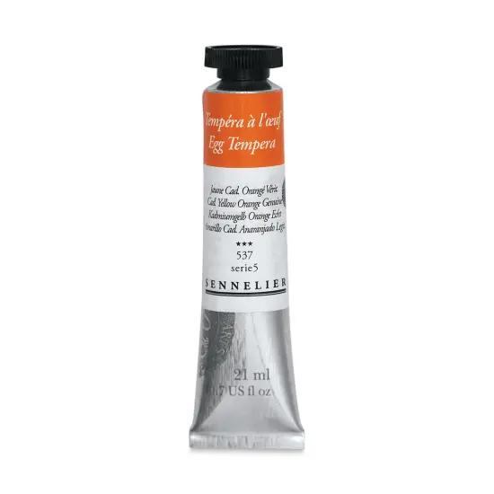 Sennelier Aritsts Egg Tempera- Cadmium Yellow Orange Genuine, 21 ml tube {1}