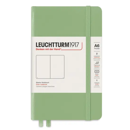 Leuchtturm1917 Blank Hardcover Notebook - Sage, 3-1/2" x 6" {1}