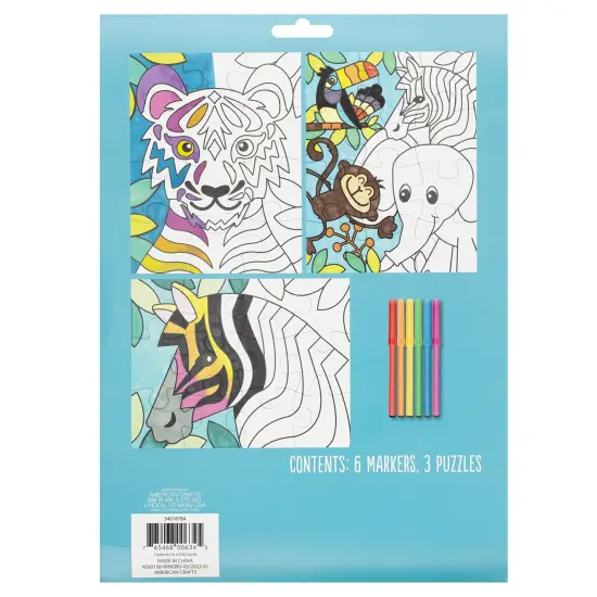 Colorbok Make It Colorful! Color Your Own Puzzles 3/Pkg-Animals {2}