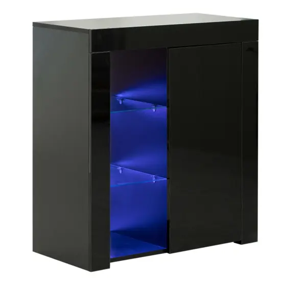 Office or Living Room Side Storage Cabinet with LED White {5}