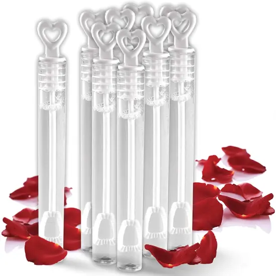 40 Pack Mini Heart Bubble WandsGreat Wand Bubbles Party Favors For Weddings {1}