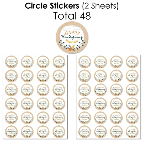 Big Dot of Happiness Happy Thanksgiving - Fall Harvest Party Candy Favor Sticker Kit - 304 Pieces {7}
