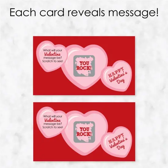 Big Dot of Happiness Conversation Hearts - Scratch Off Valentine's Day Cards - 22 Count {4}