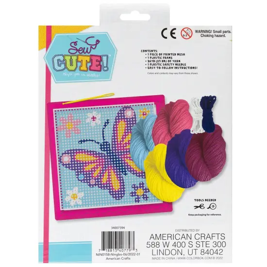 Colorbok Sew Cute! Needlepoint Kit-Butterfly {2}
