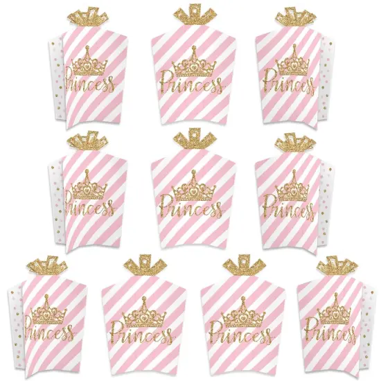 Big Dot of Happiness Little Princess Crown - Table Decorations - Pink Princess Baby Shower or Birthday Party Fold and Flare Centerpieces - 10 Count {1}