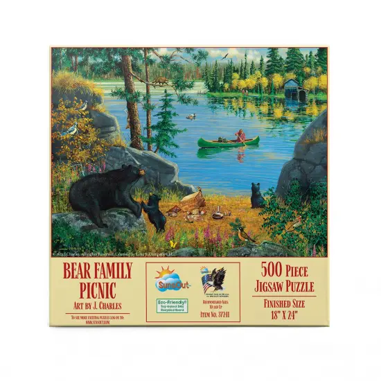 Sunsout Bear Family Picnic 500 pc Jigsaw Puzzle 37241 {4}