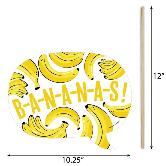 Big Dot of Happiness Funny Let's Go Bananas - Tropical Party Photo Booth Props Kit - 10 Piece {6}