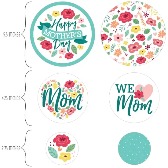 Big Dot of Happiness Colorful Floral Happy Mother's Day - We Love Mom Party Giant Circle Confetti - Party Decorations - Large Confetti 27 Count {3}