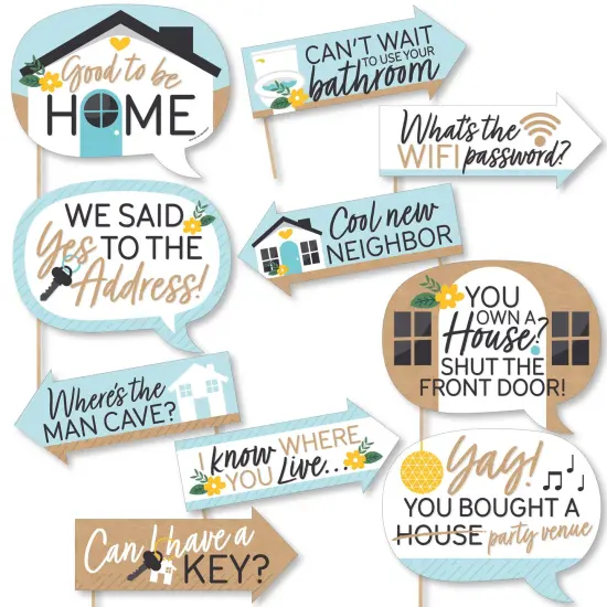 Big Dot of Happiness Funny Welcome Home Housewarming - New Sweet Home Photo Booth Props Kit - 10 Piece {1}