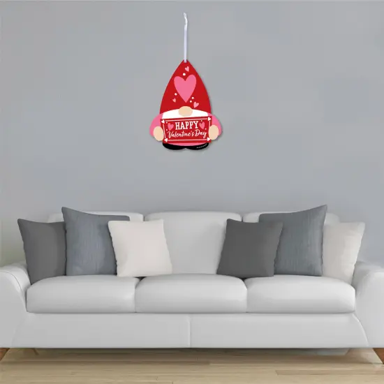 Big Dot of Happiness Valentine Gnomes - Hanging Porch Valentine's Day Party Outdoor Decorations - Front Door Decor - 1 Piece Sign {4}