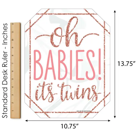 Big Dot of Happiness It's Twin Girls - Outdoor Lawn Sign - Pink and Rose Gold Twins Baby Shower Yard Sign - 1 Piece {6}