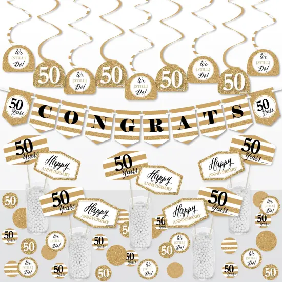 Big Dot of Happiness We Still Do - 50th Wedding Anniversary - Anniversary Party Supplies Decoration Kit - Decor Galore Party Pack - 51 Pieces {1}