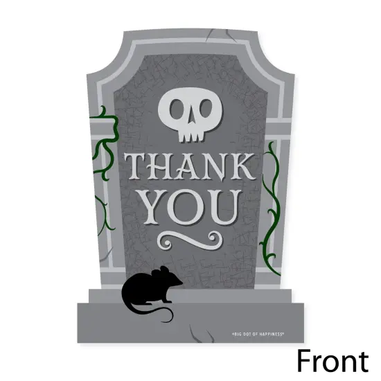 Big Dot of Happiness Creepy Cemetery - Shaped Thank You Cards - Spooky Halloween Tombstone Party Thank You Note Cards with Envelopes - Set of 12 {4}