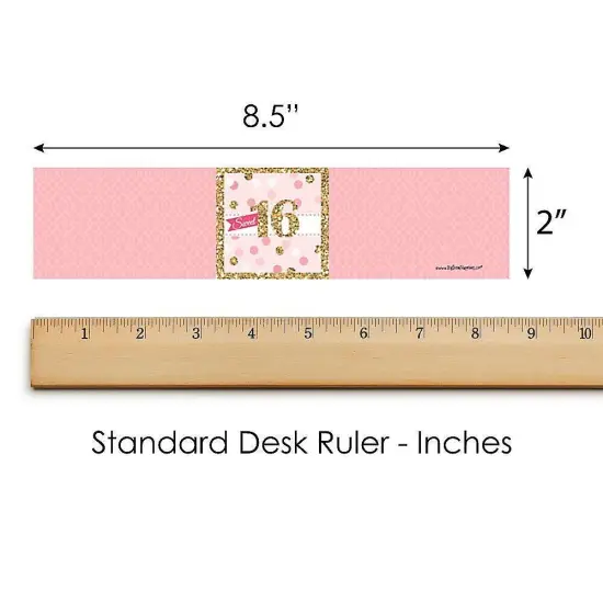 Big Dot of Happiness Sweet 16 - 16th Birthday Party Water Bottle Sticker Labels - Set of 20 {6}