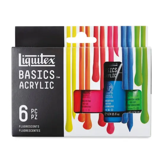 Liquitex Basics Acrylic Paints - Set of 6 Fluorescent, 22 ml {1}