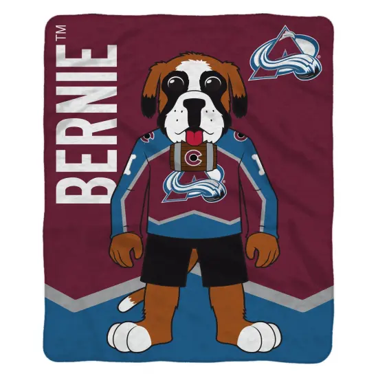 Sleep Squad Colorado Avalanche Bernie 60&rdquo; x 80&rdquo; Raschel Plush Hockey Blanket {2}