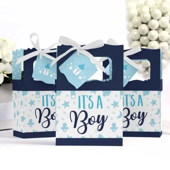 Big Dot of Happiness It's a Boy - Blue Baby Shower Favor Boxes - Set of 12 {4}