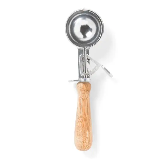Fox Run 8664 Classic Easy Release Lever Ice Cream Scoop Aluminum and Beechwood {1}