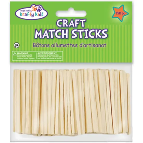Krafty Kids Craft Match Sticks-Natural 2" 750/Pkg {1}