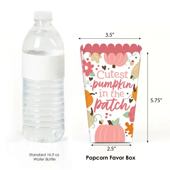 Big Dot of Happiness Girl Little Pumpkin - Fall Birthday Party or Baby Shower Favor Popcorn Treat Boxes - Set of 12 {3}