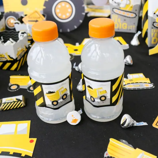 Big Dot of Happiness Dig It - Construction Party Zone - Baby Shower or Birthday Party Water Bottle Sticker Labels - Set of 20 {7}