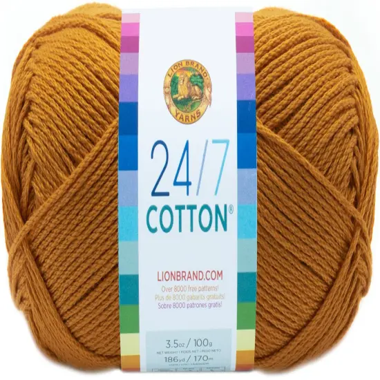 (12 Pack) Lion Brand 24/7 Cotton Yarn - Goldenrod {2}