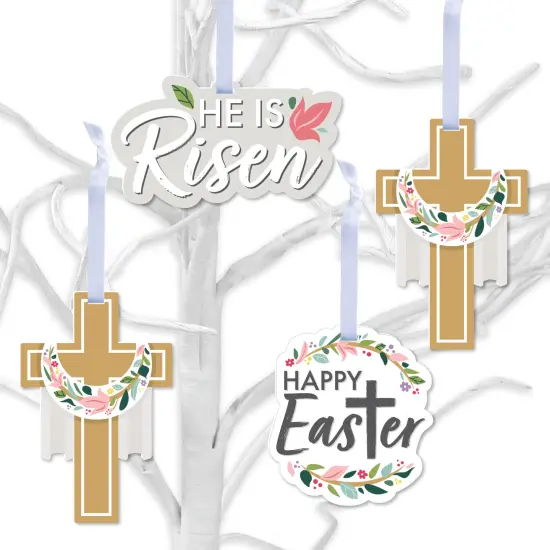 Big Dot of Happiness Religious Easter - Christian Holiday Decorations - Tree Ornaments - Set of 12 {1}