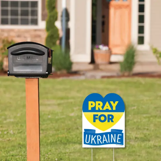Big Dot of Happiness We Stand with Ukraine - Outdoor Lawn Sign - Pray For Ukraine Yard Sign - 1 Piece {3}