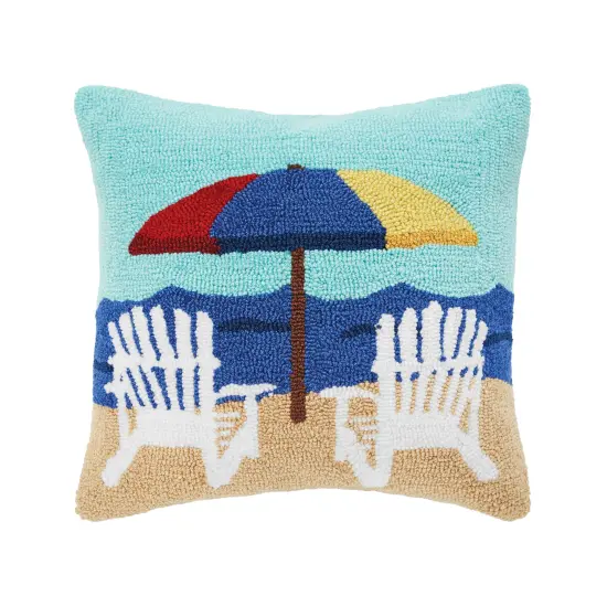 Ocean Adirondacks Hooked Throw Pillow {1}