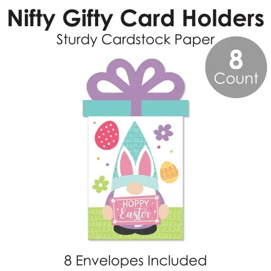 Big Dot of Happiness Easter Gnomes - Spring Bunny Party Money and Gift Card Sleeves - Nifty Gifty Card Holders - Set of 8 {6}