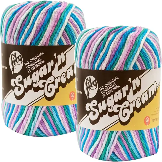 (Pack of 2) Lily Sugar'n Cream Yarn - Ombres Super Size-Beach Ball Blue {1}