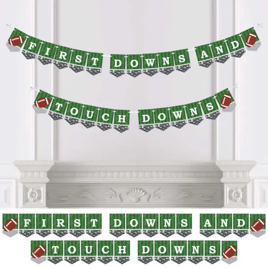 Big Dot of Happiness End Zone - Football - Baby Shower or Birthday Party Bunting Banner - Party Decorations - First Downs and Touch Downs {1}