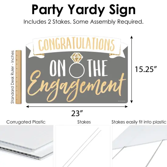 Big Dot of Happiness Engagement Announcement - Yard Sign Lawn Decorations - Congratulations Party Yardy Sign {7}