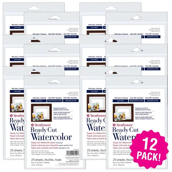 Multipack of 12 - Strathmore Watercolor Paper Pack 5"X7"-25 Sheets {1}