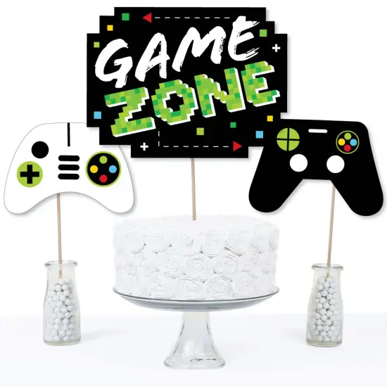Big Dot of Happiness Game Zone - Pixel Video Game Party or Birthday Party Centerpiece Sticks - Table Toppers - Set of 15 {4}