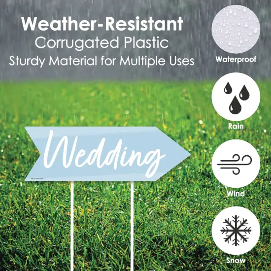 Big Dot of Happiness Dusty Blue Elegantly Simple - Arrow Wedding and Receptions Direction Signs - Double Sided Outdoor Yard Signs - Set of 6 {4}