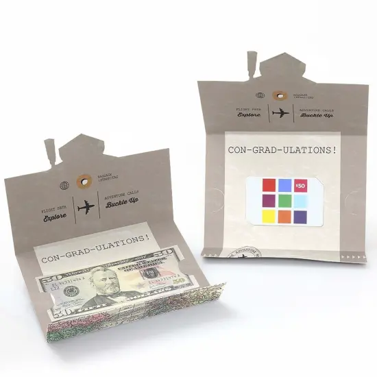 Big Dot of Happiness World Awaits - Graduation Money Holder Cards - Set of 8 {3}