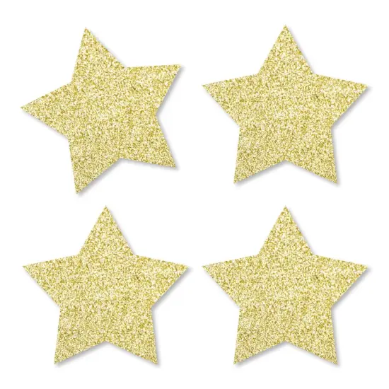 Big Dot of Happiness Gold Glitter Star - No-Mess Real Gold Glitter Cut-Outs - Party Confetti - Set of 24 {1}