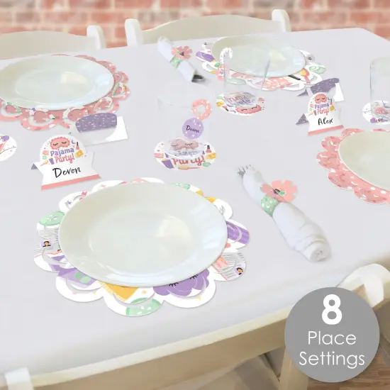Big Dot of Happiness Pajama Slumber Party - Girls Sleepover Birthday Party Paper Charger and Table Decorations - Chargerific Kit - Place Setting for 8 {3}
