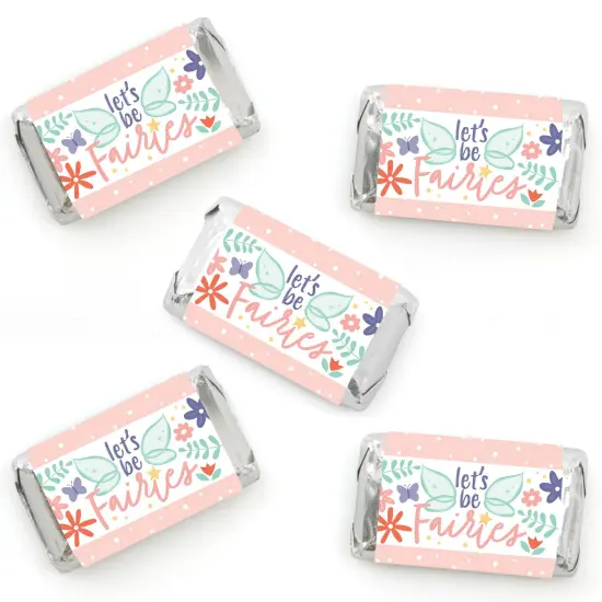 Big Dot of Happiness Let's Be Fairies - Mini Candy Bar Wrapper Stickers - Fairy Garden Birthday Party Small Favors - 40 Count {1}