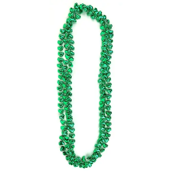 Green Shamrock Beads Necklaces - St Patricks Day Irish Clover Bead Necklace Party Favors Pack - 1 Dozen {2}