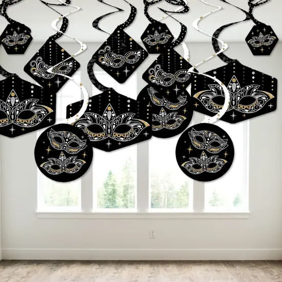 Big Dot of Happiness Masquerade - Carnival Mask Party Hanging Decor - Party Decoration Swirls - Set of 40 {4}