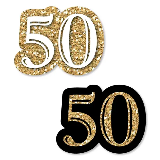 Big Dot of Happiness Adult 50th Birthday - Gold - DIY Shaped Birthday Party Cut-Outs - 24 Count {1}